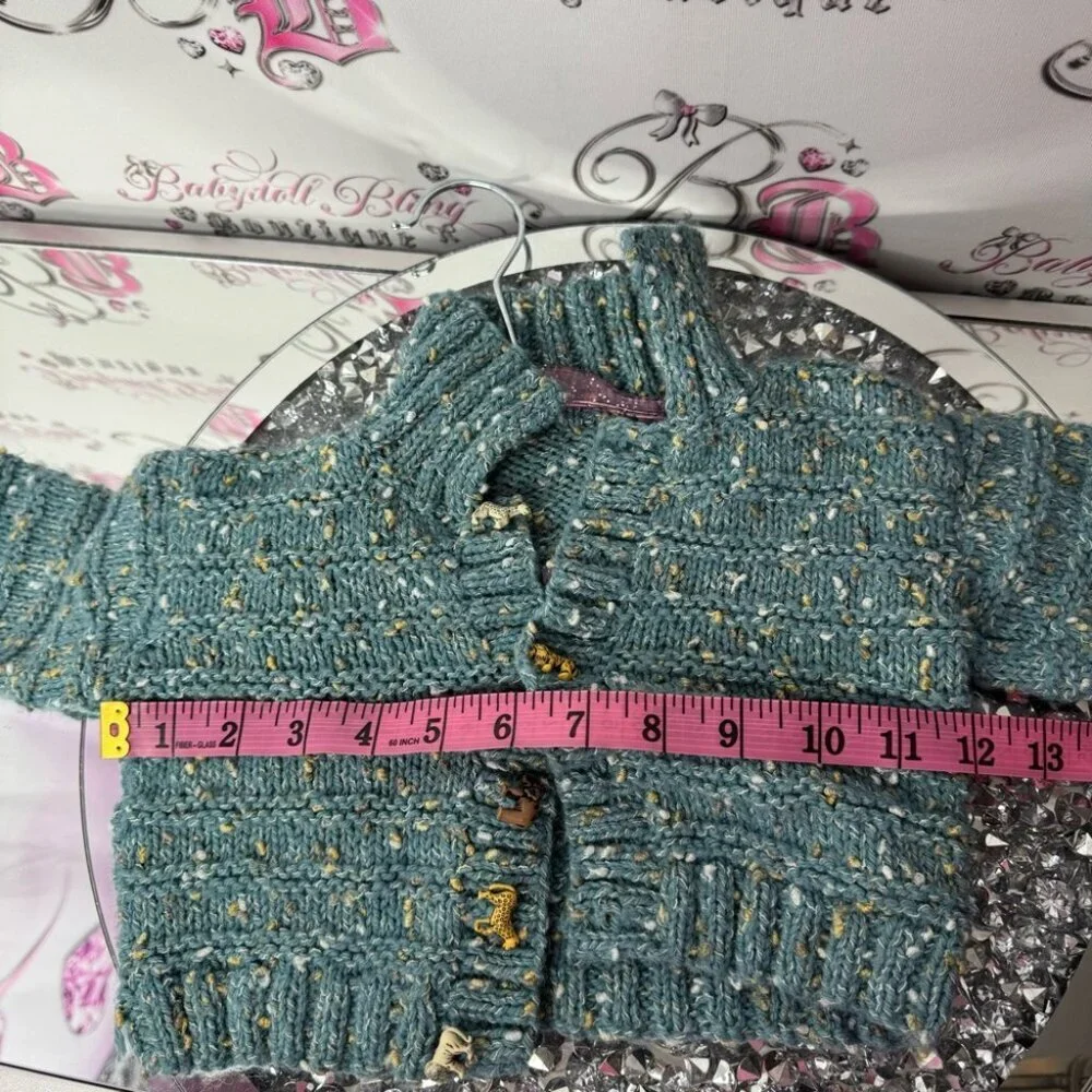 Animal button sweater crochet knitted cheetah elephant tiger leopard buttons